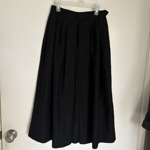 VINTAGE YSL YVES SAINT LAURENT RIVE GAUCHE BLACK WOOL SKIRT VINTAGE 1970's 38
